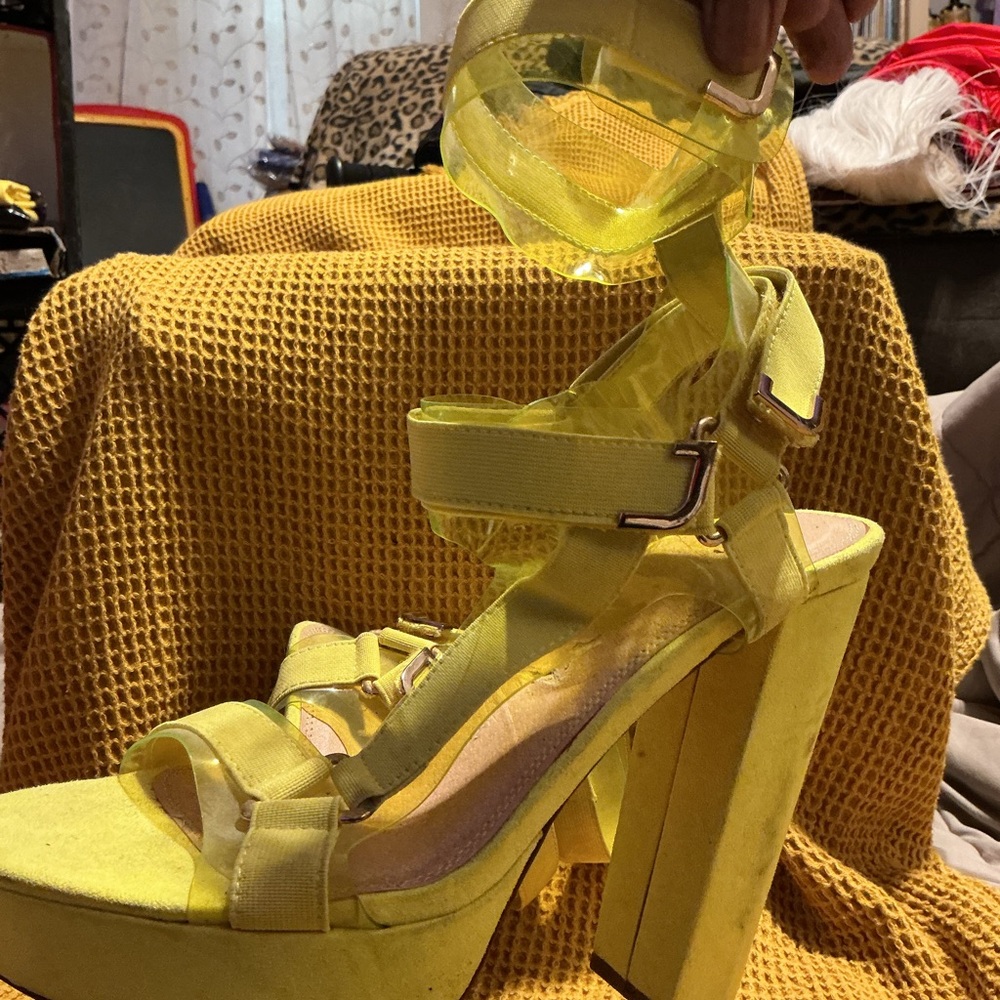 Vibrant Yellow Platform Sandals
